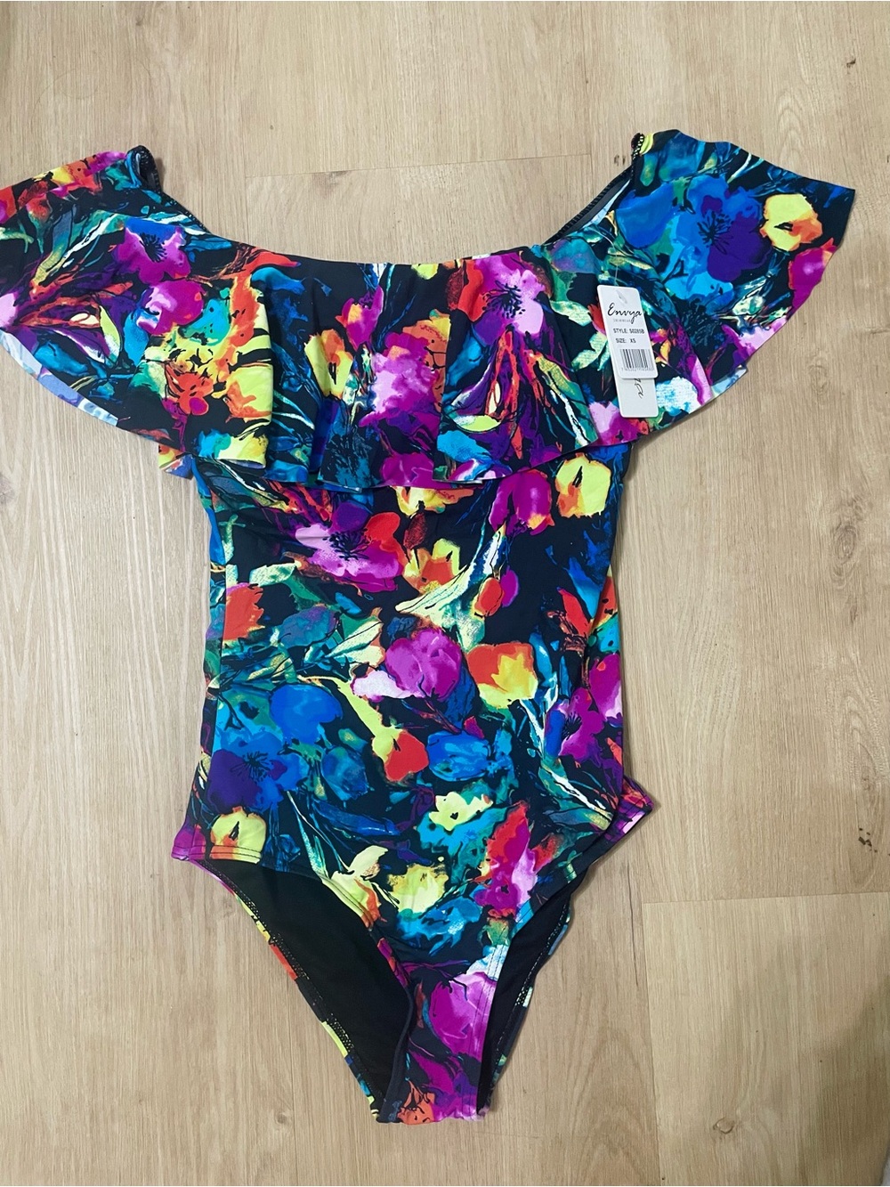 Envya  Floral Off-Shoulder One-Piece Swimsuit - Multicolor